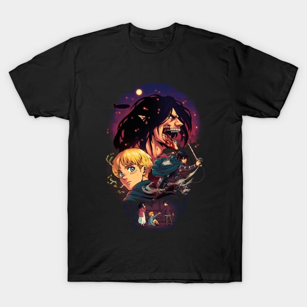 Wings of Freedom // Eren, Mikasa, Armin, Attack on Titan T-Shirt by CorgiButt